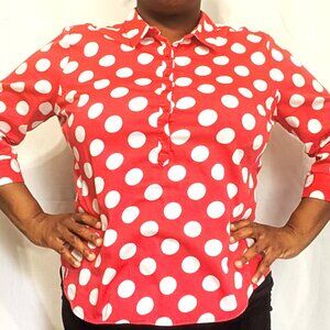 Red with White Polka Dot NY&C Blouse